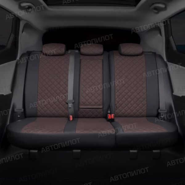 Чехлы Автопилот Экокожа Ромб на Peugeot 408 2012-2021 г.в.