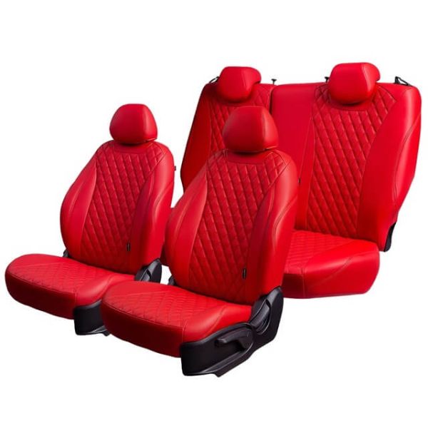 Чехлы Премиум Экокожа Байрон Ромб на Peugeot 408 2012-2021 г.в.